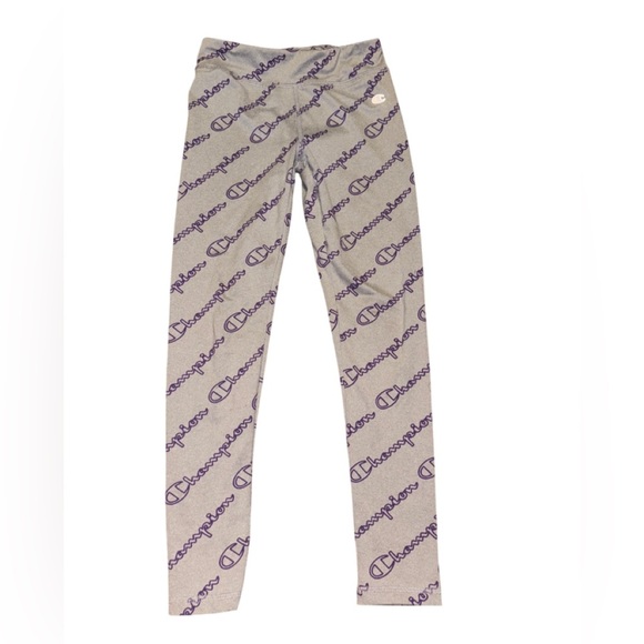 Champion Other - Champion Gray and Purple Leggings with Diagonal Pattern / GIRLS